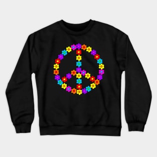 Pop Flower Peace Sign Crewneck Sweatshirt